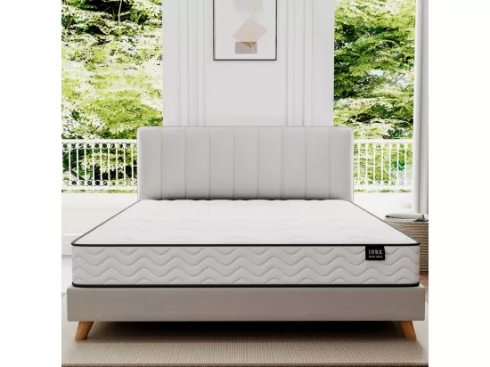 Matelas 140x200 cm - INRE, Ressorts ensachés, Solide et Confortable, certifié oeko-tex, épaisseur 22cm, 7 zones différenciées