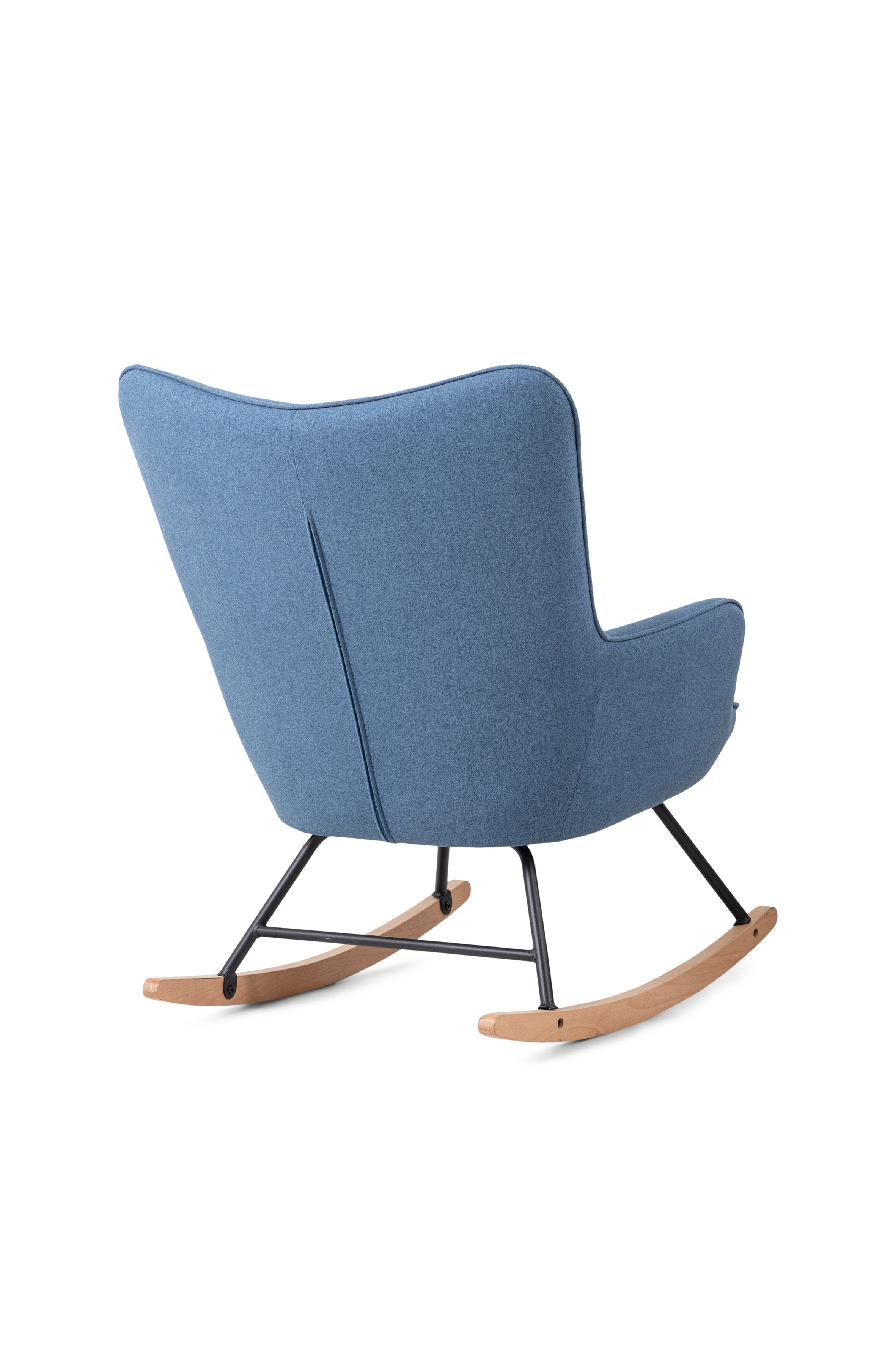 byLIVING Schaukelstuhl RICHIE, Webstoffbezug blau, Gestell Metall schwarz