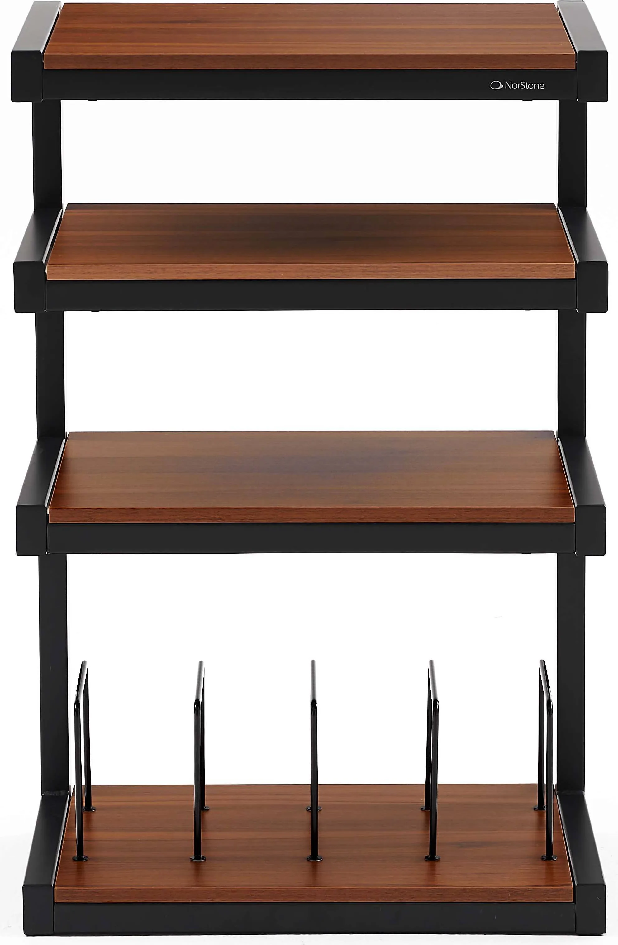 NorStone Esse hi-fi Vinyl noir satiné et noyer Meubles hi-fi