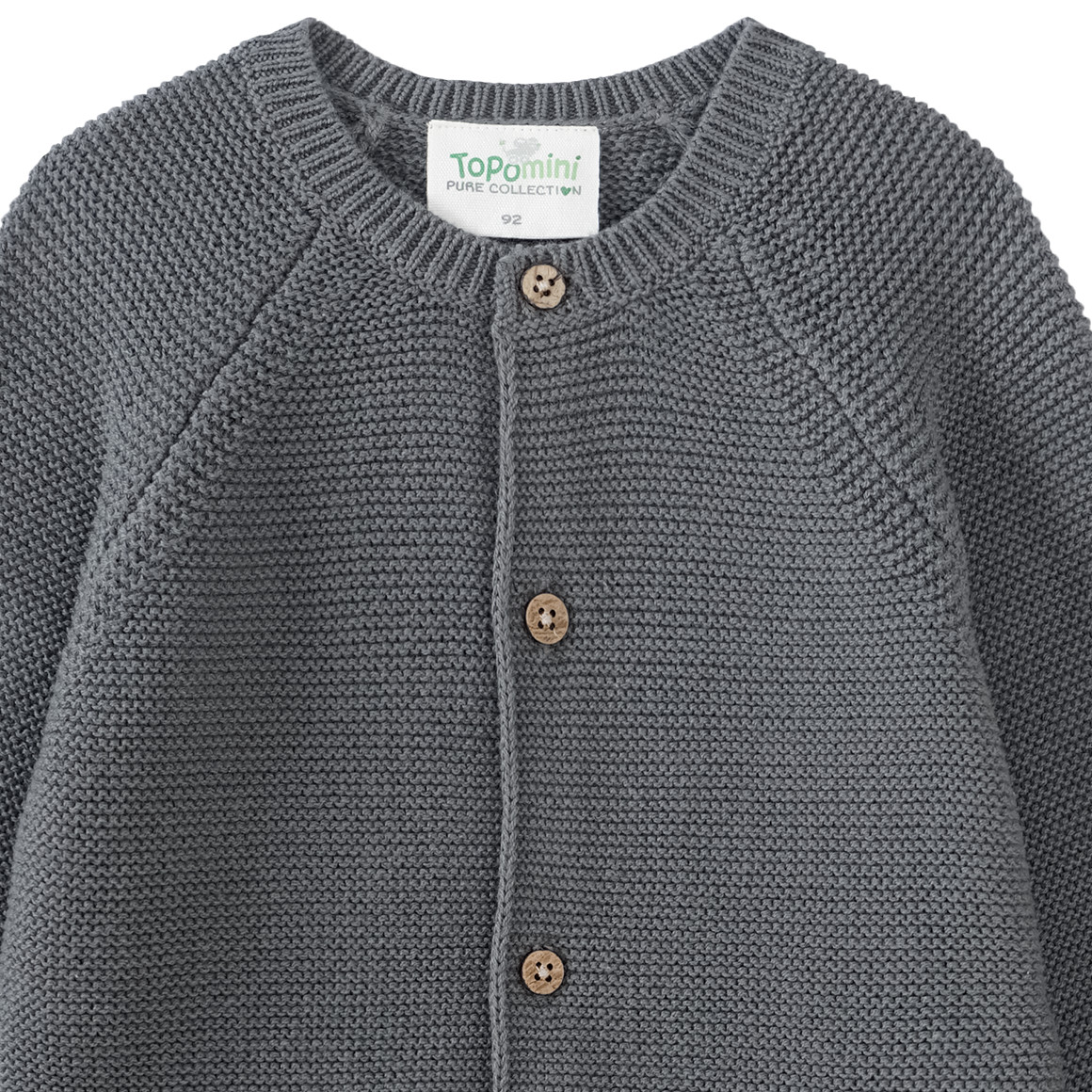 Topomini Pure Collection Baby Strickjacke mit Knopfleiste grau