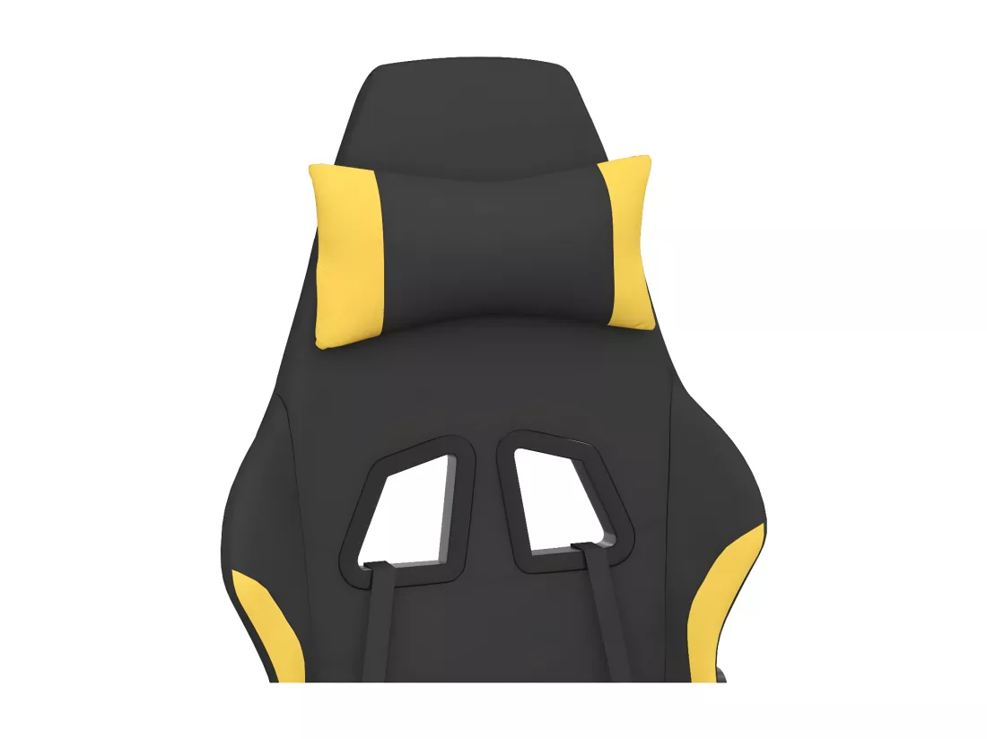 Chaise de jeu avec repose-pied Noir et jaune Tissu