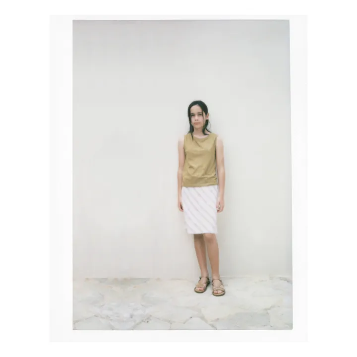 Longlivethequeen Jupe Rayée Lin | Blanc
