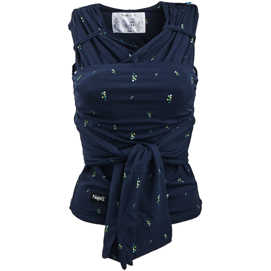 Najell vorgebundenes Wickel und Tragetuch Eucalyptus Navy Blue