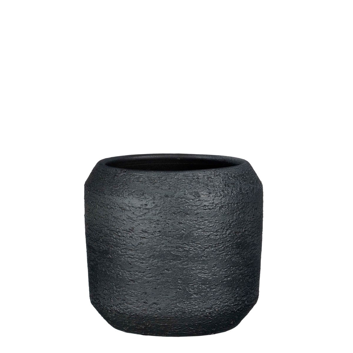 Mica decorations pot de fleur amadora - 20x20x19 cm - terre cuite - noir