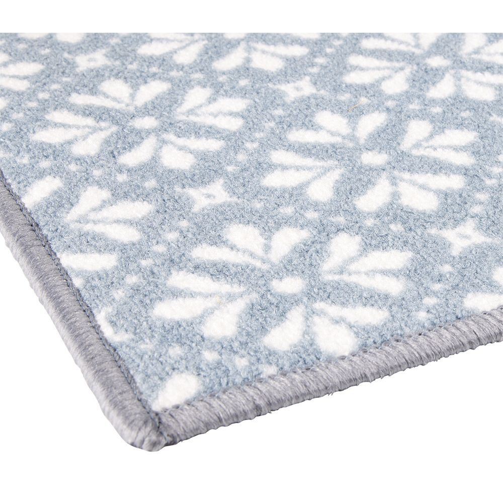 Tapis de cuisine latex imprimé bleu 120x50 cm