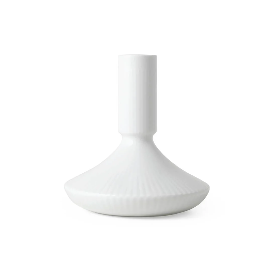 Royal Copenhagen  Hvid Riflet Lysestage