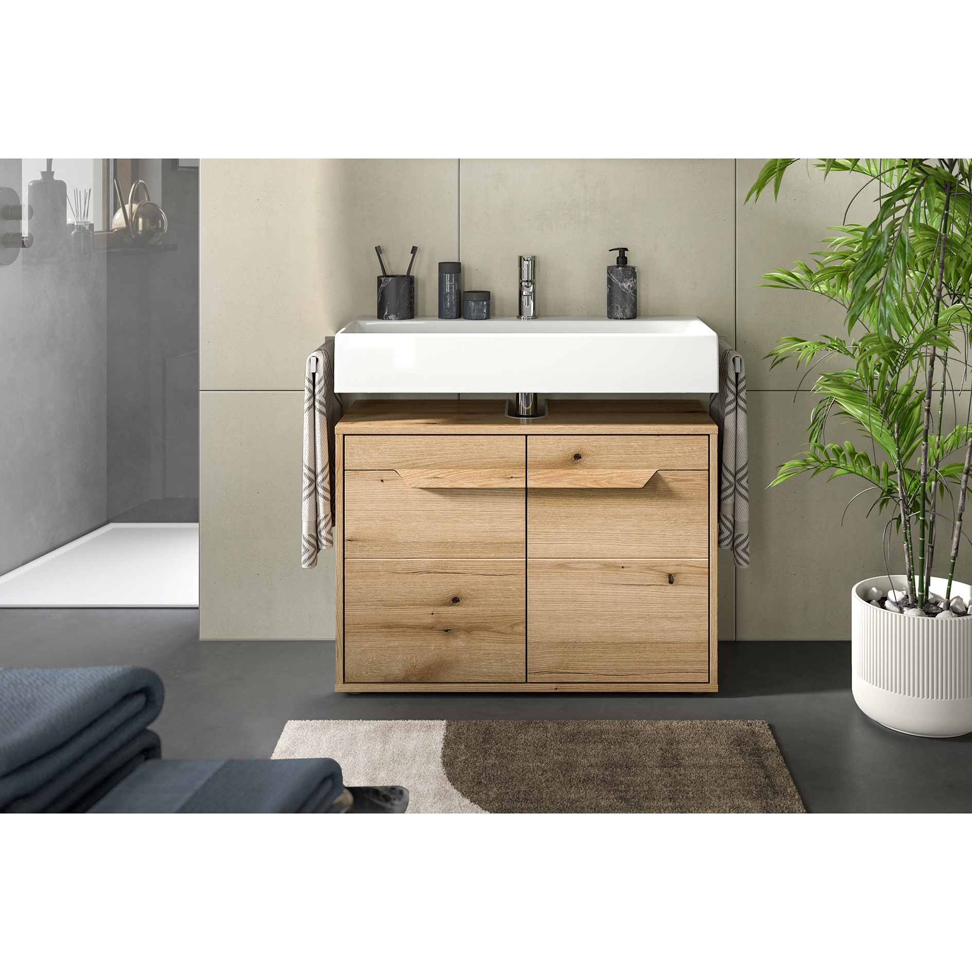 Waschbeckenunterschrank ZENO - Evoke Oak - 84 cm