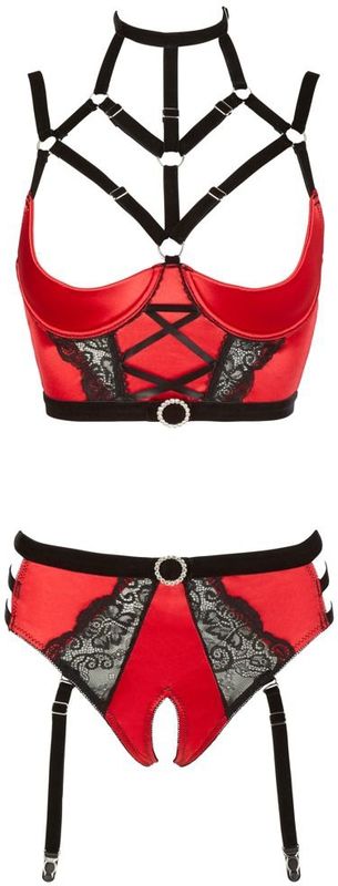 Lingerie Bustier Set Open Ontwerp met Jarretel Banden