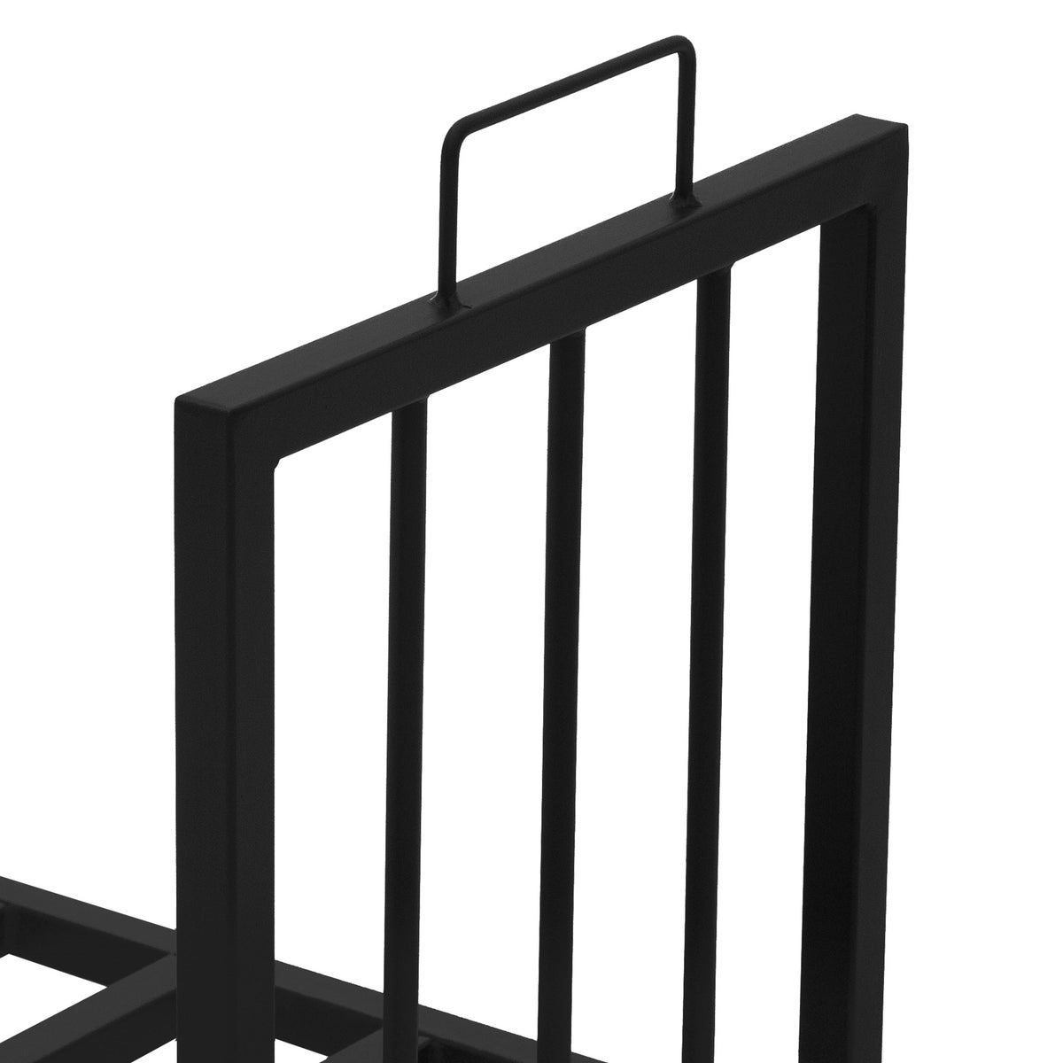 ML-Design Haardhoutrek 43x46x33 cm Rechthoekig, Zwart, Metaal, Binnen/Buiten, Gecoat Staal Haardhoutrek, Haardhoutstandaard, Haardhouthouder, Haardhoutplank voor Open Haard/Kachel