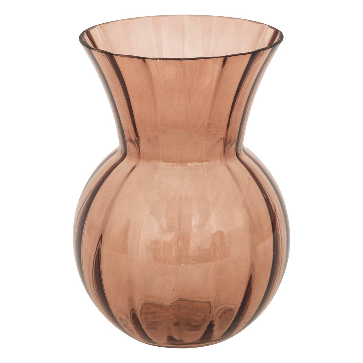 VASE BOULE ALAIS VERRE AMBRE H.22CM