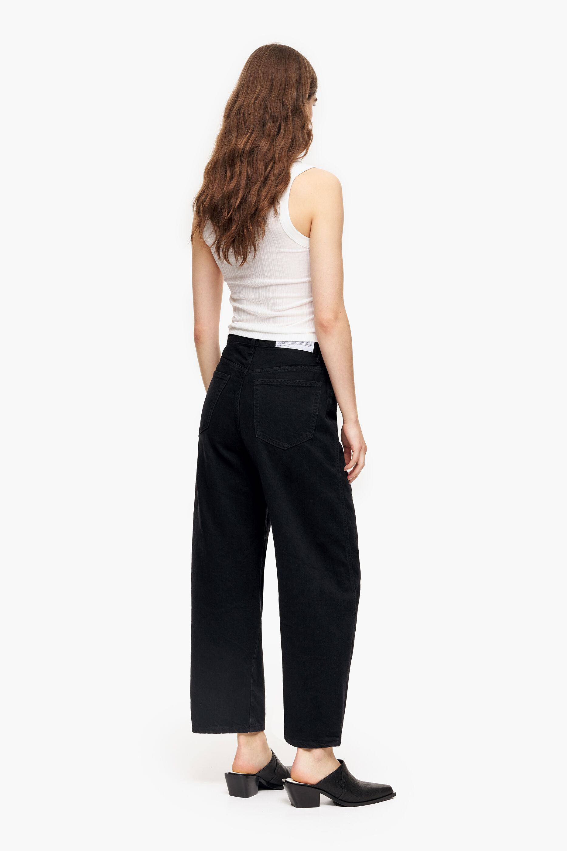 BARREL - Calça jeans preta reta