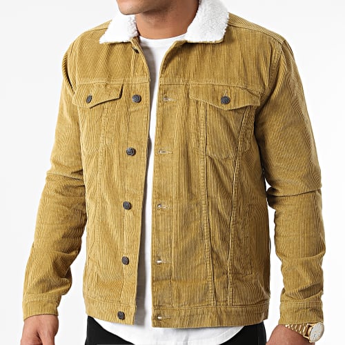 Veste Velours Col Mouton Corduroy Teddy Kaki Clair