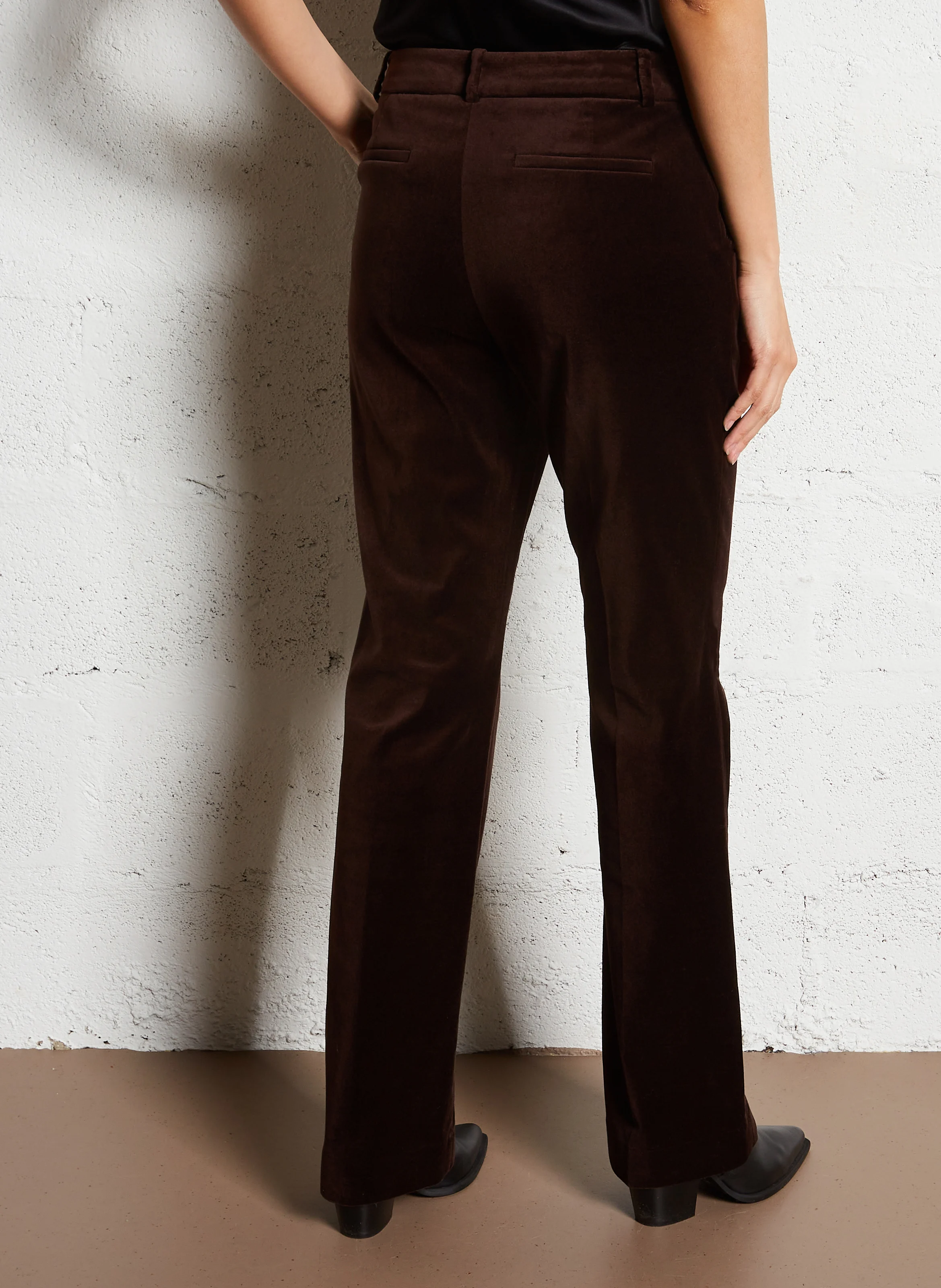 BABILON - Pantalon bootcut en coton mélangé | Marron