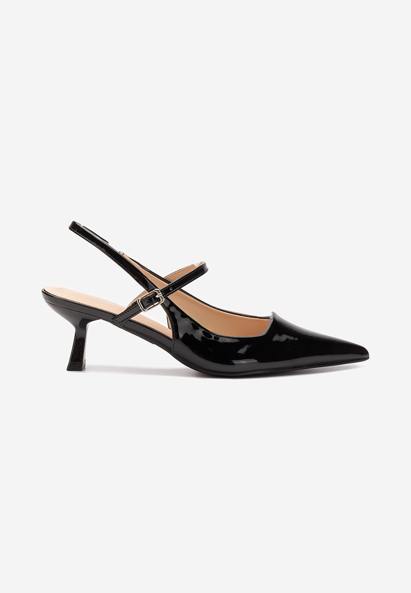 Chaussures slingback noirs Evalia