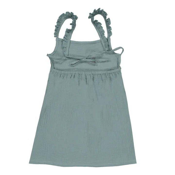 Petite Lucette Robe Coton Bio Lara | Bleu gris