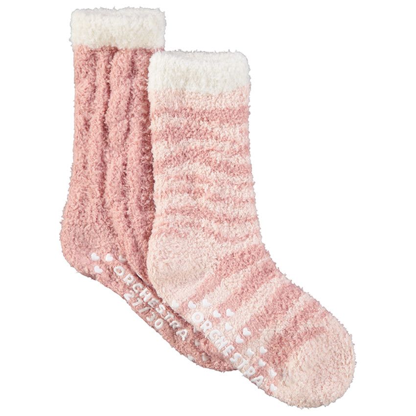 Lot de 2 paires de chaussettes antidérapantes fantaisie pour fille - Multicolore