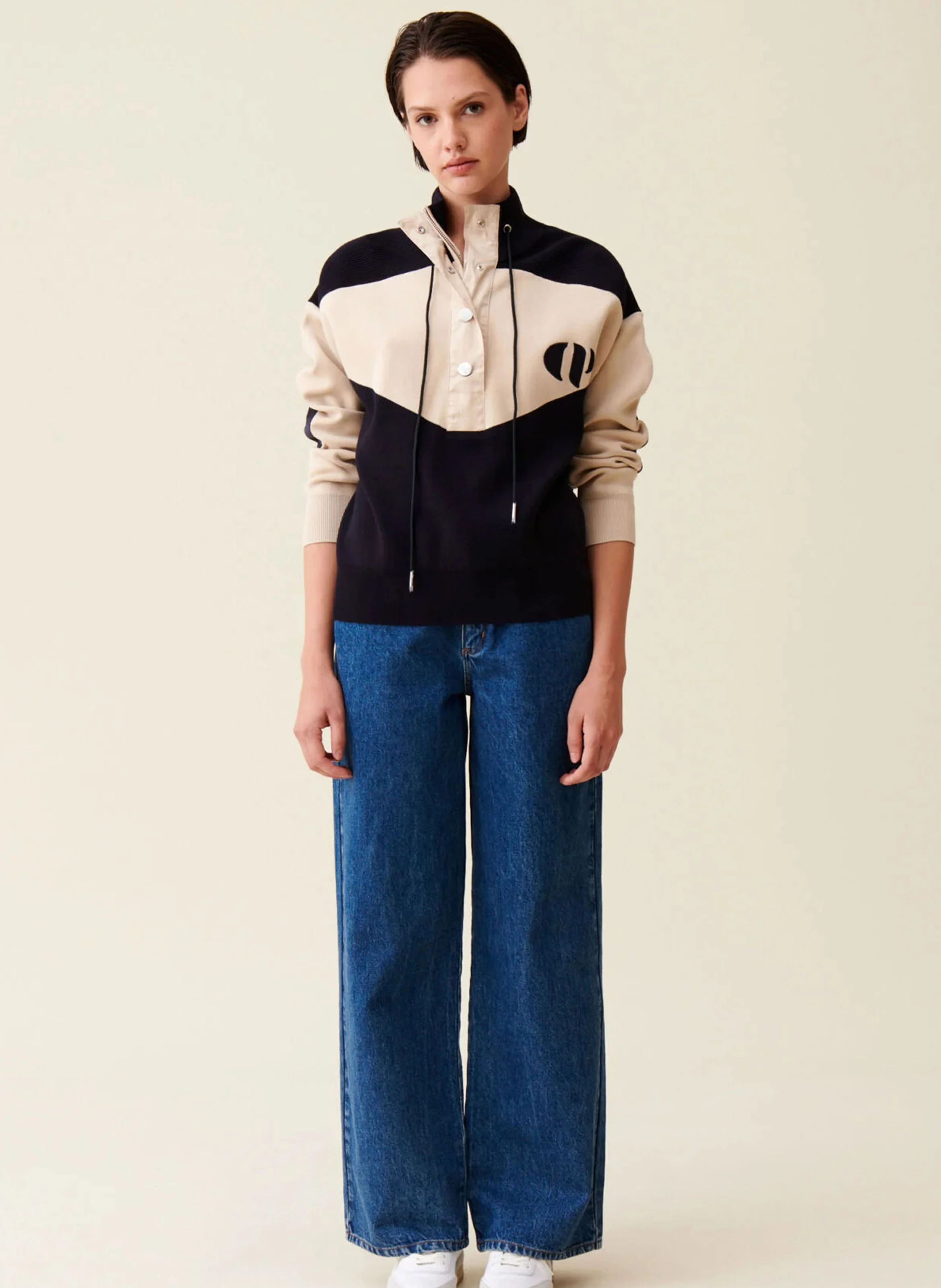 Sweat col montant| Bleu