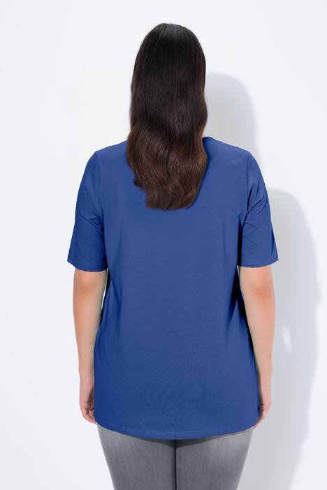 T-Shirt, A-Linie, Carré-Ausschnitt, Halbarm, kobaltblau