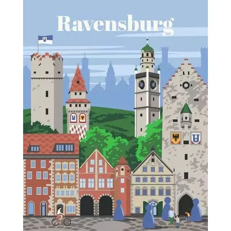 Ravensburger Malen nach Zahlen - CreArt Farbenfrohes Ravensburg
