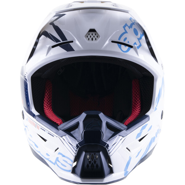 Alpinestars - Casque Supertech S-M5 Action Blanc brillant / Rouge / Bleu Clair