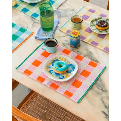 Tischset Merienda, Rosa-Orange