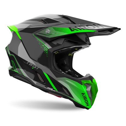 Casque cross Airoh TWIST 3 - SHARD 2024 - Noir / Vert