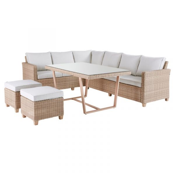 Naterial Conjunto Jardim Relax Sofá/ Mesa 7 Pessoas Medena Naterial