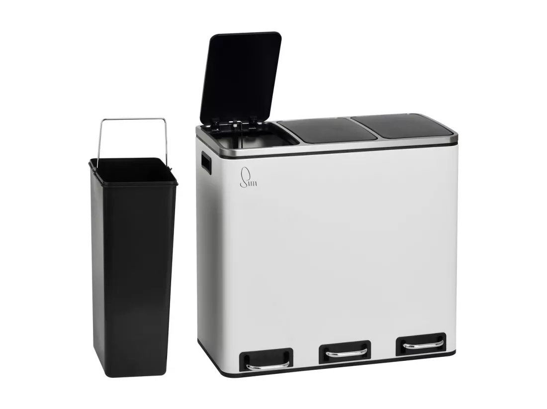 Poubelle à pédale 54L en inox