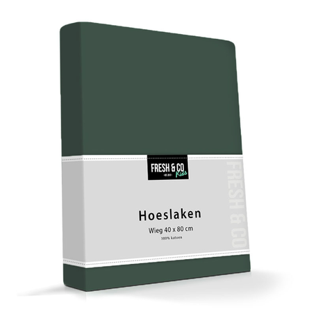 Jersey Hoeslaken Kids - Groen -Maat: Ledikant - 60 x 120