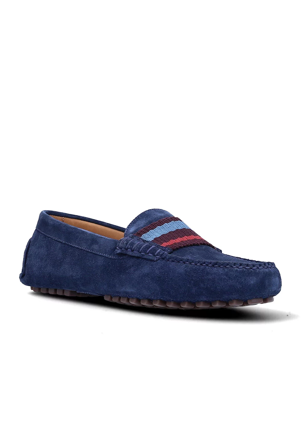 MOC STRIPES DRIVER VELOURS BLEU