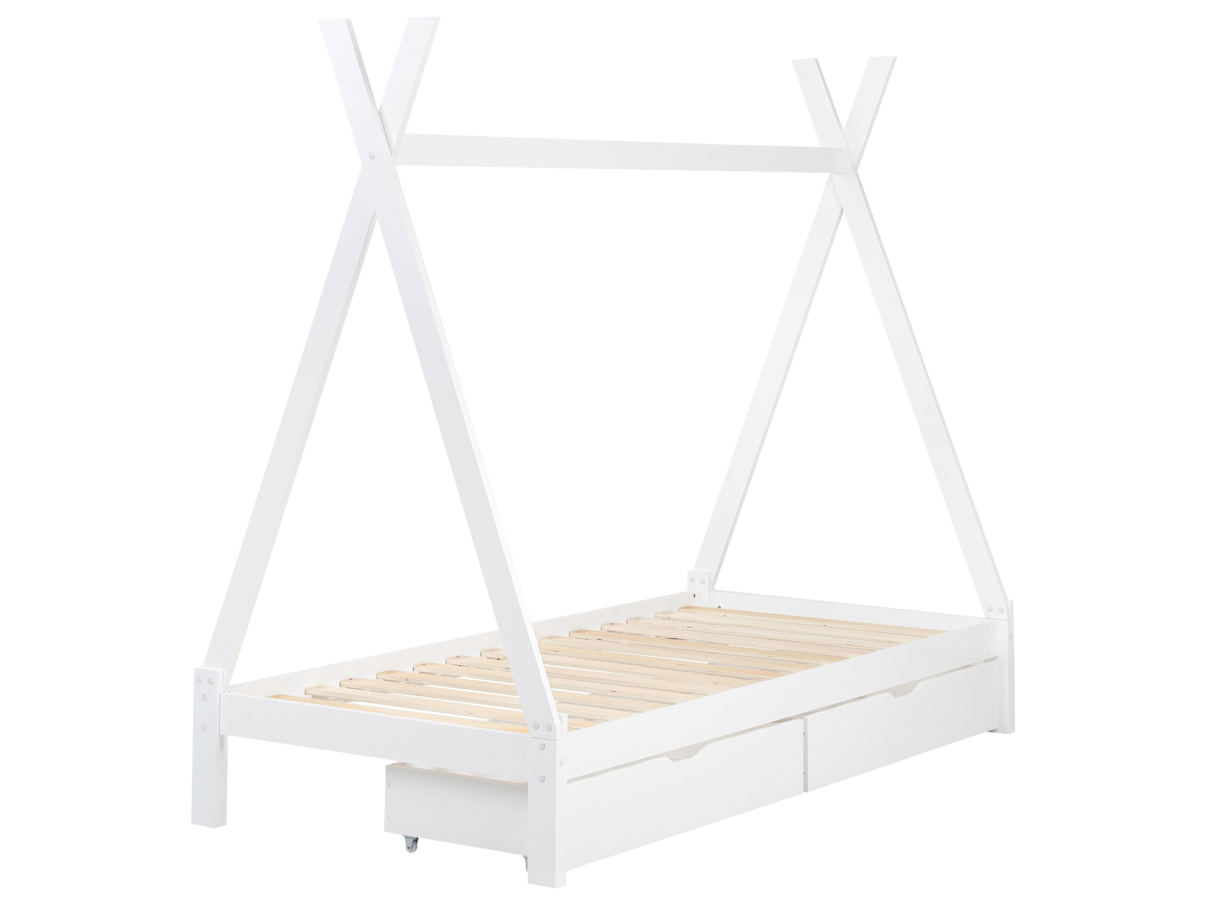 Kinderbed met laden Tent Dennenhout DEVAY 90 x 200 cm Wit