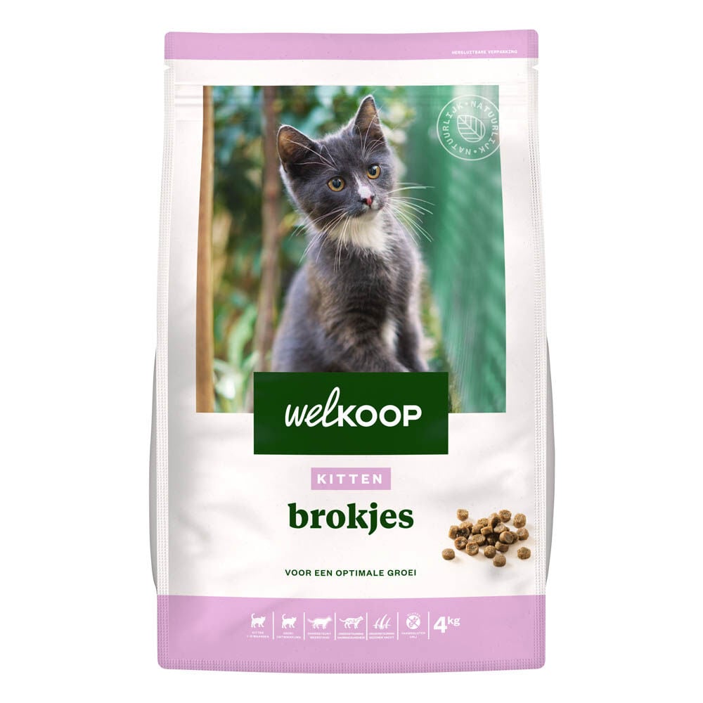 Welkoop Kitten brokjes - Kattenvoer - 4 Kilogram - gevogelte