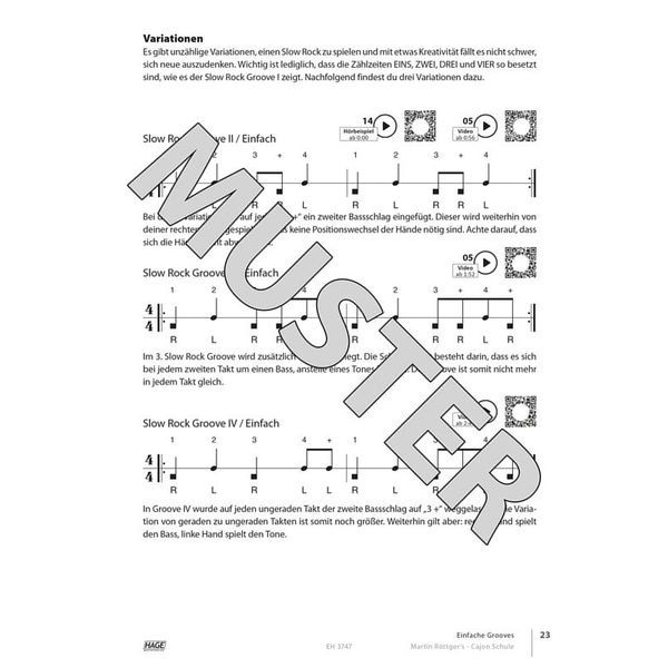 Hage Musikverlag Cajon Schule