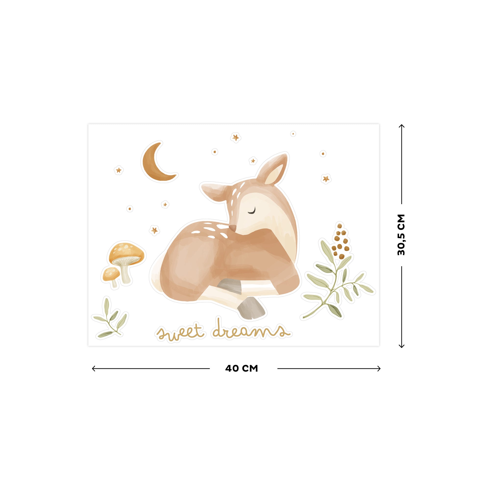 Little Dutch Fairy Garden Muurstickers - 30,6x40cm - Hert