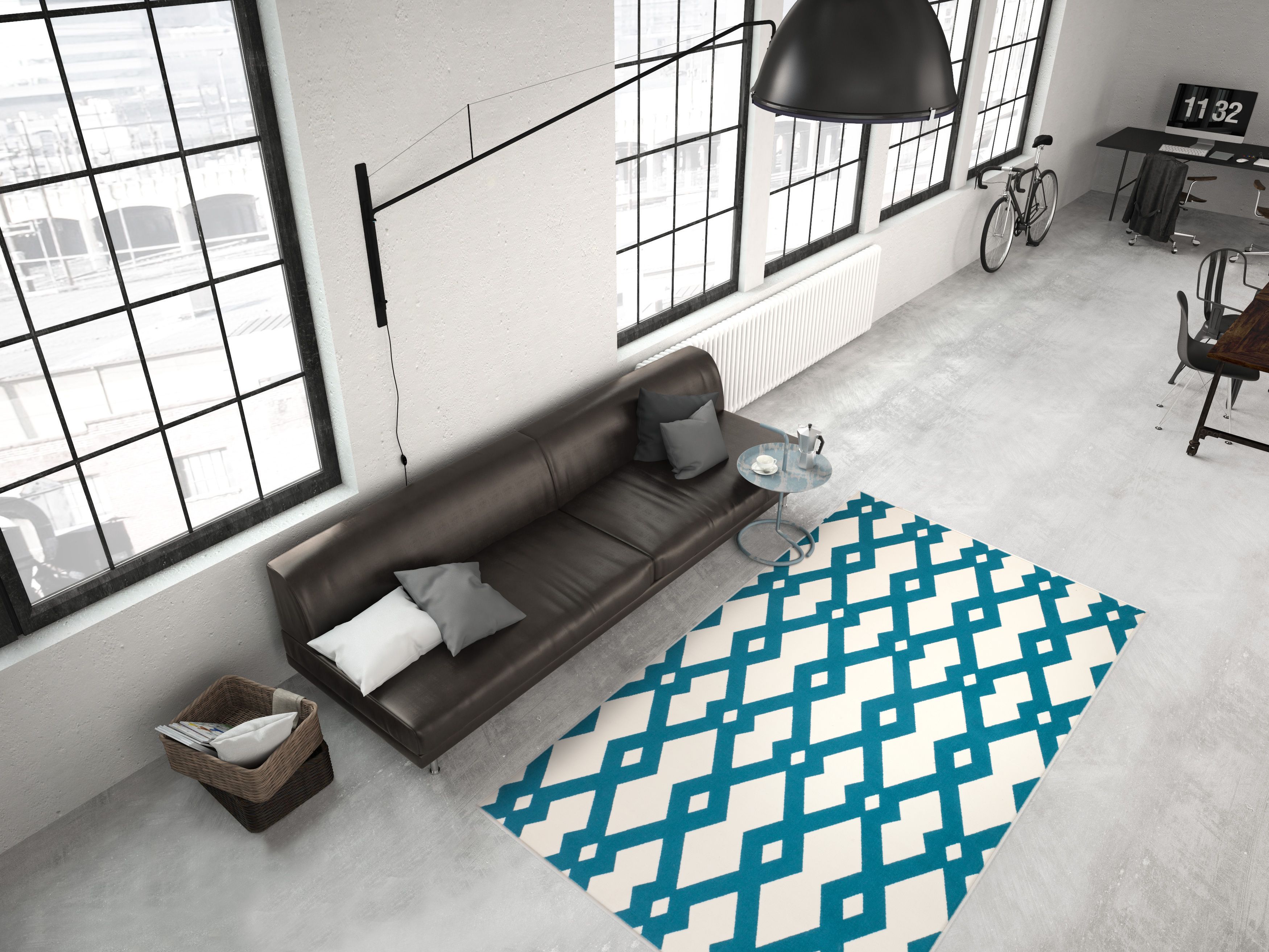 Vloerkleed 100 Ivoor Turquoise Now!