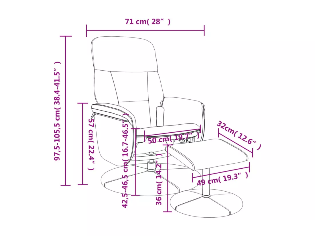 Fauteuil de massage inclinable repose-pied gris foncé velours