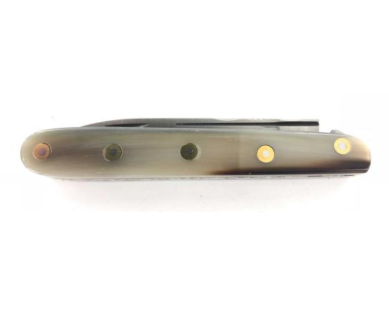 Rouennais 11 cm - Corne Blonde - Guilloché Couteau de Poche PassionFrance