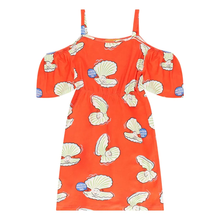 Maison Mangostan Robe Oysters Coton Bio | Rouge