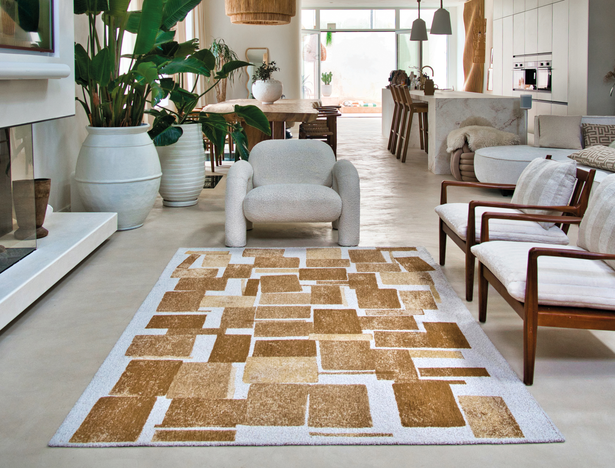 Ecorugs vloerkleed Lucia goud 80x150 cm