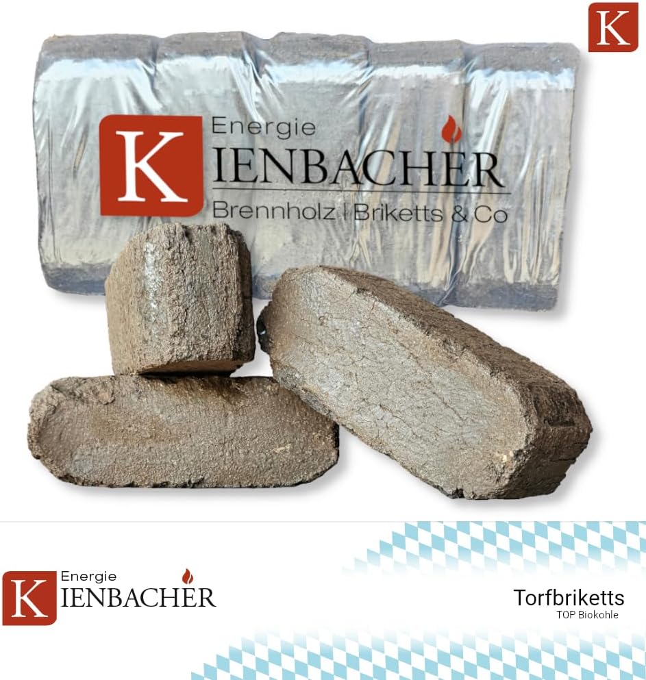 300kg Palette Torfbriketts Torfkohle Naturkohle Braunkohle Gluthalter Dauerbrenner Kamin Ofen Brenn Holz Heiz Kohle Brikett | Energie Kienbacher (300)