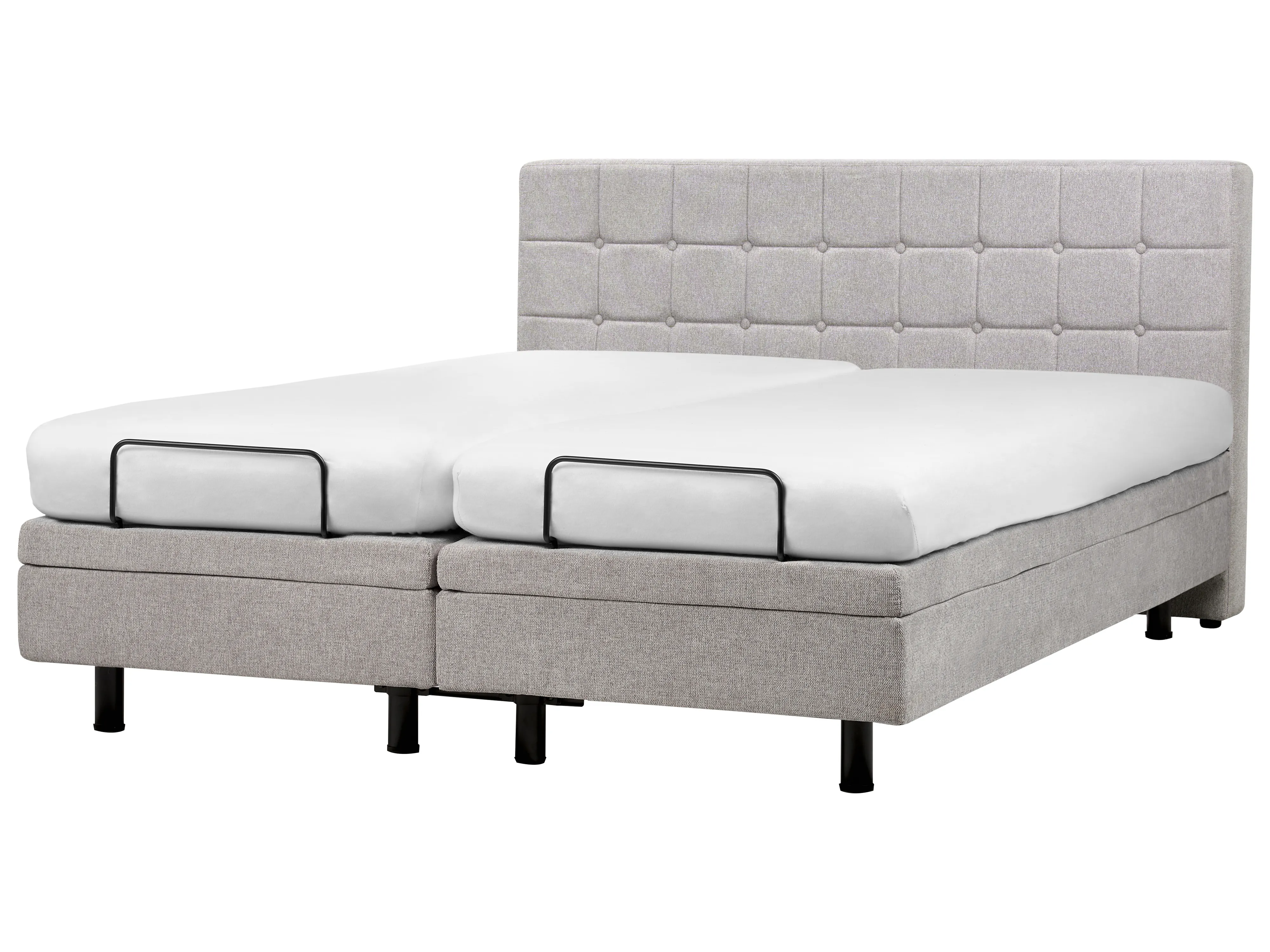 Verstelbaar bed Stof DUKE 180 x 200 cm Lichtgrijs