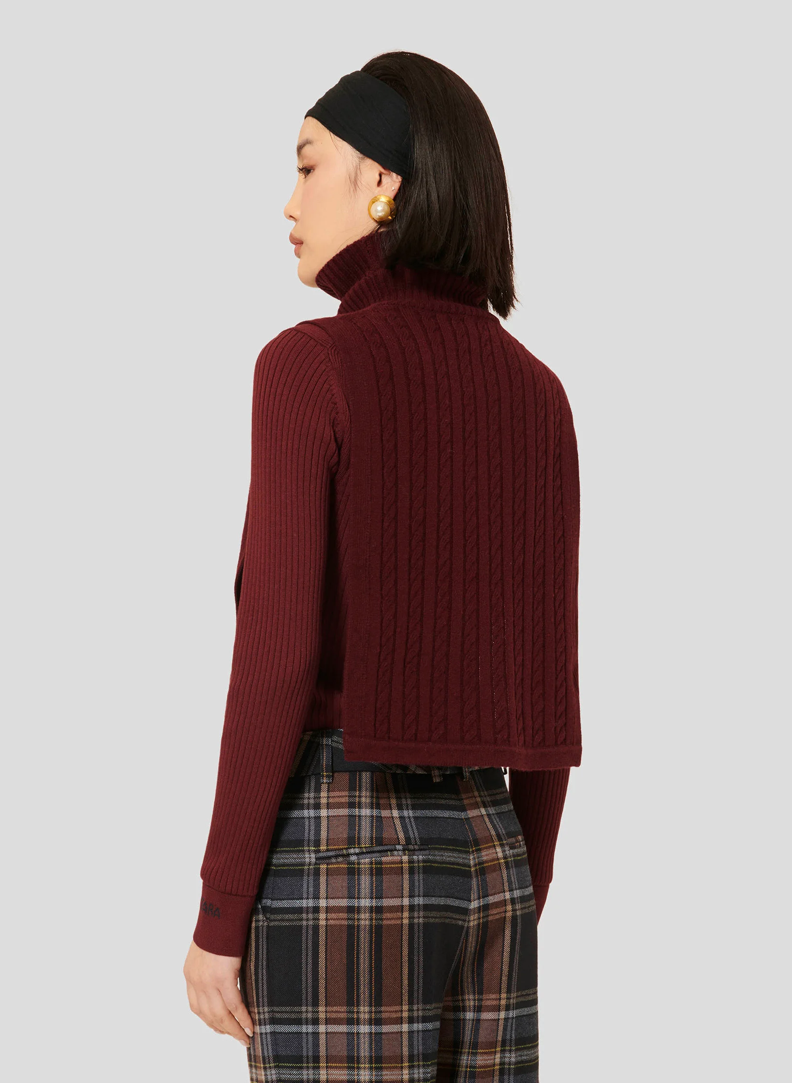 ANGÈLE -Plastron col roulé en laine | Rouge