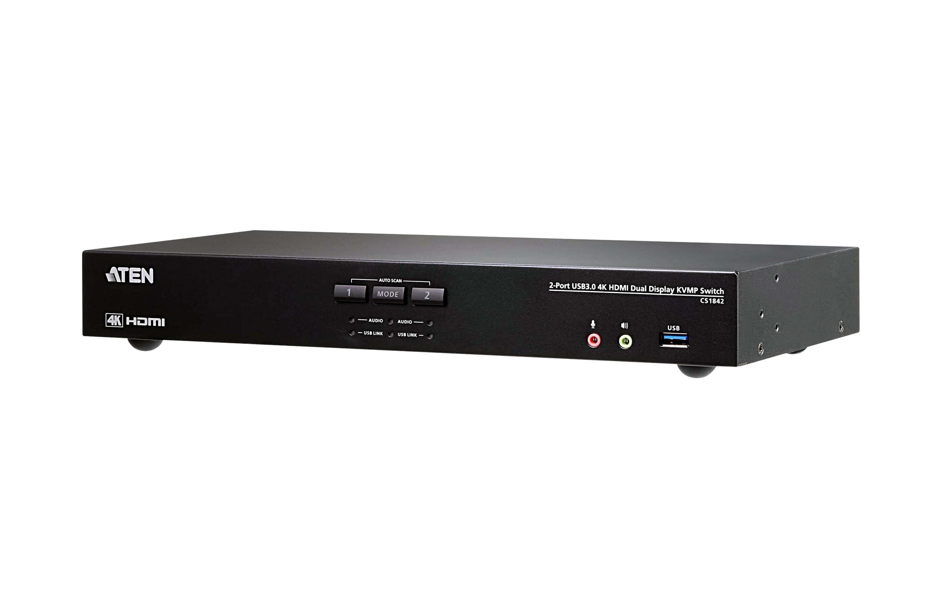 KVM Switch CS1842 4K 60 Hz<br>2-Port USB 3.0 4K HDMI Dual Display KVMP Switch