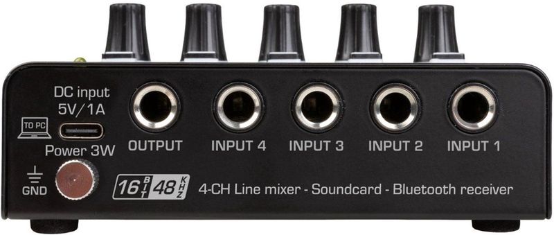 JB Systems - NANOMIX-4BT - 4-kanaals Mixer - Audio-interface - Bluetooth-ontvanger