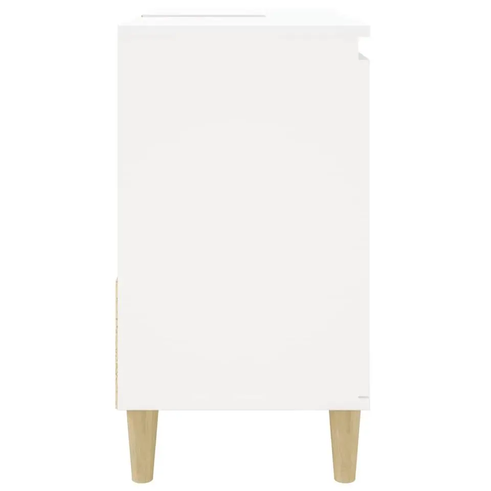 vidaXL - Wastafelonderkast met 1 deur 2 lades - Wit - Hout - 65x33x60 cm