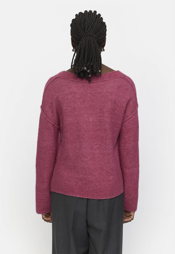 Soft Rebels SRAllison V-neck Knit Rose wine melange