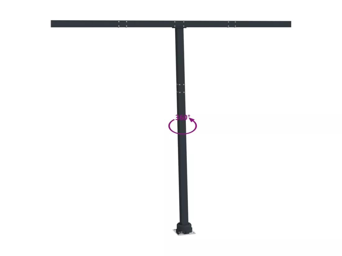 Jeu de poteaux d'auvent anthracite 300x245 cm fer