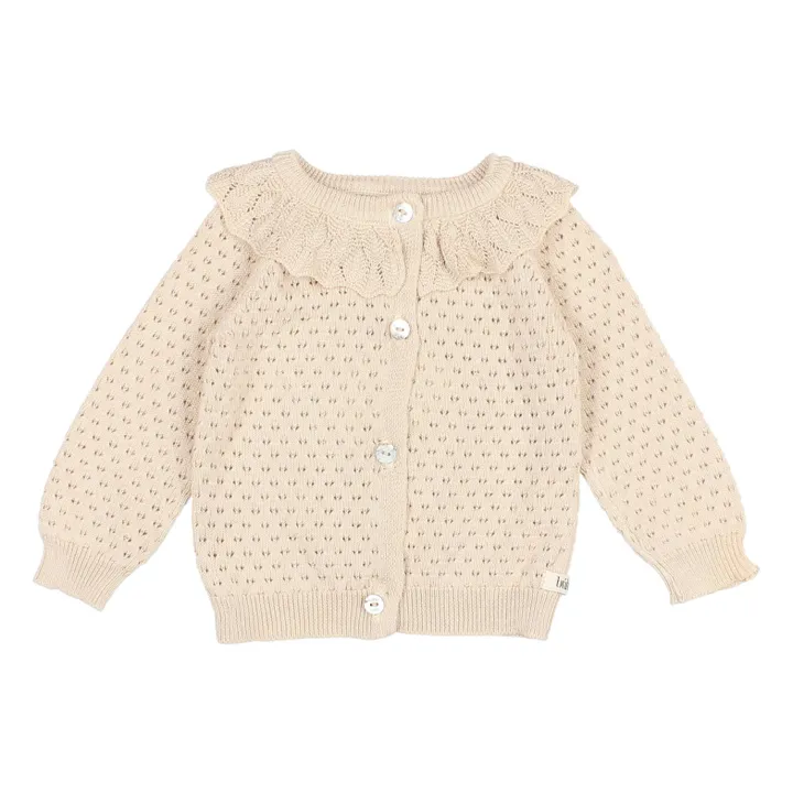 Búho Cardigan Boho Ajouré Bébé | Sable