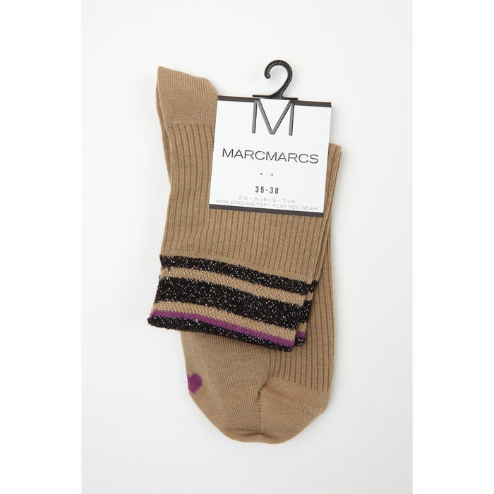 Marcmarcs-Sokken lurex strepen rib - MarcMarcs