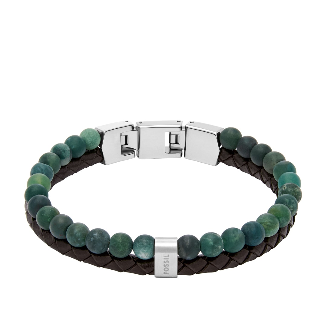 Fossil Armband Beads Multi Strand Türkis / Braun